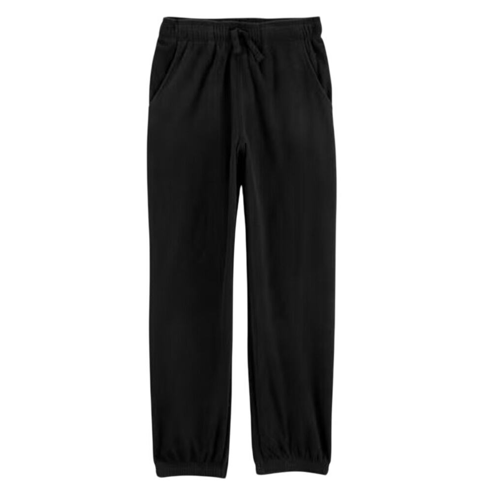 Carter's Kid Pull-On Fleece Cinched-Hem Pants in Black, Size 8